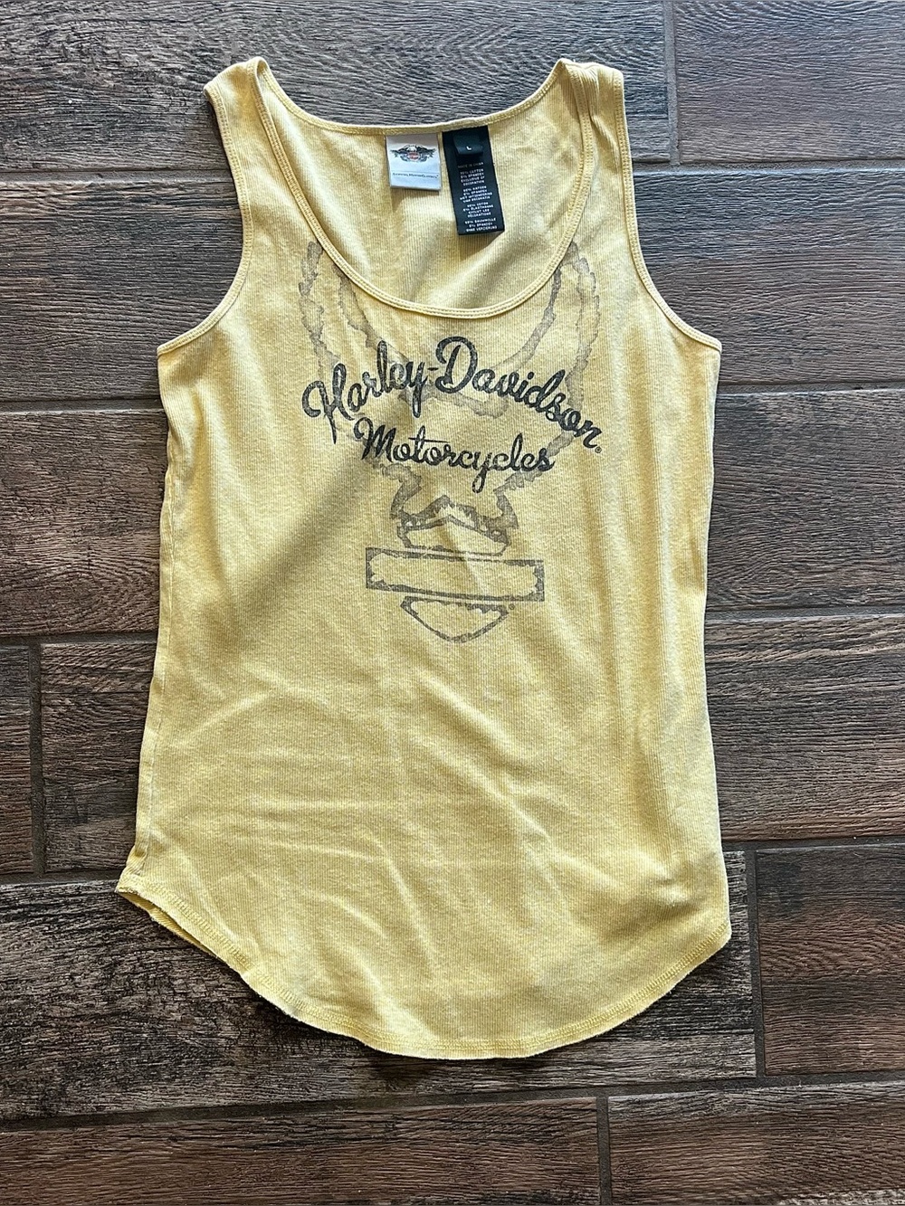 Harley Davidson rib knit tank top with front graphic L